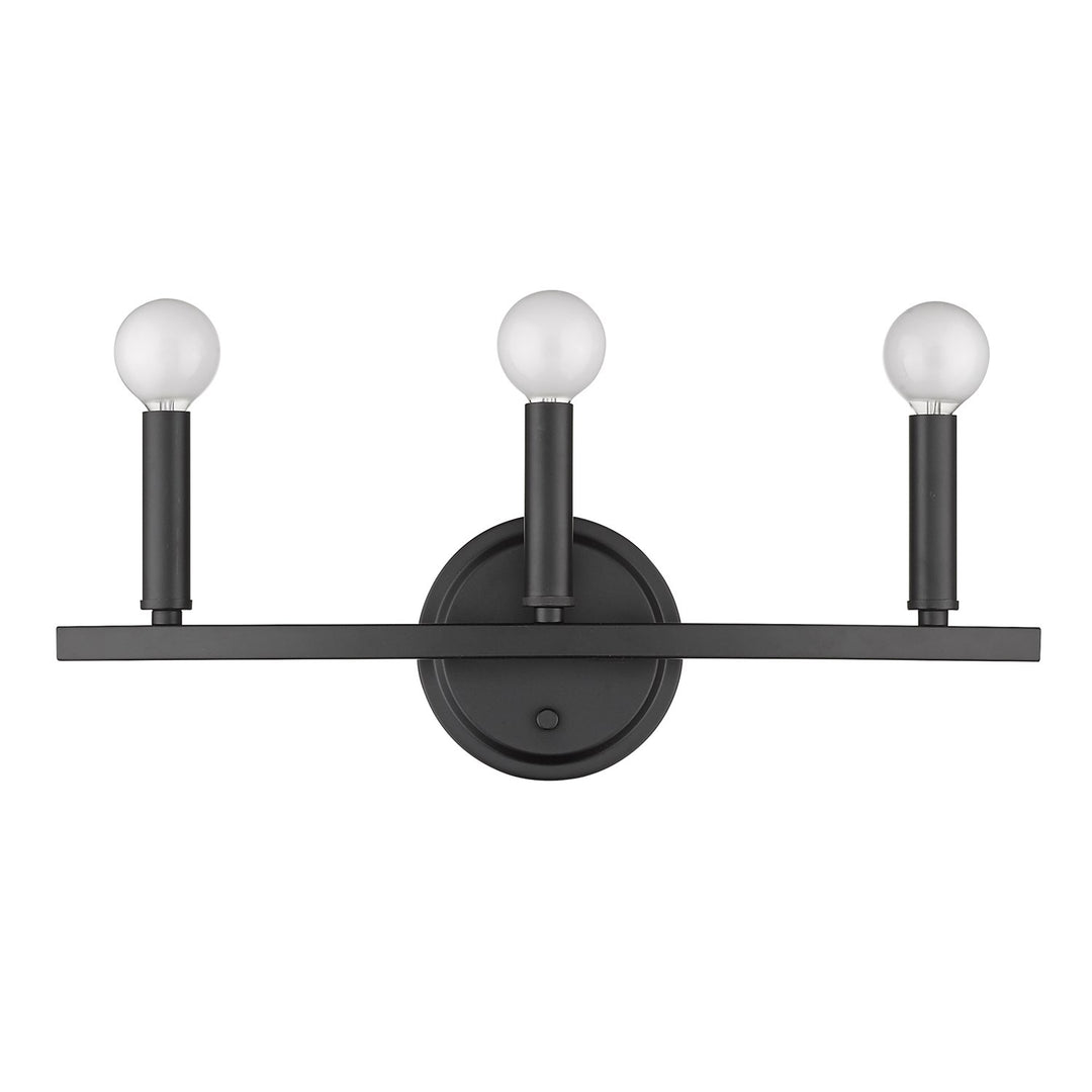 3-Light Matte Black Vanity