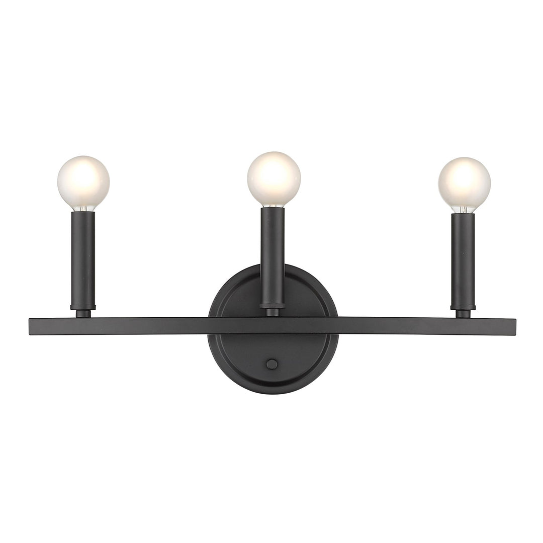 3-Light Matte Black Vanity
