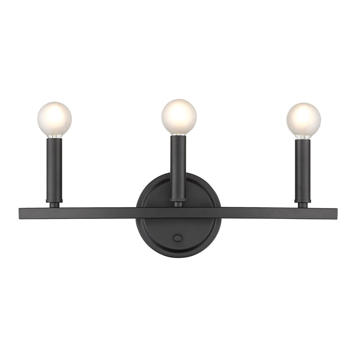 3-Light Matte Black Vanity