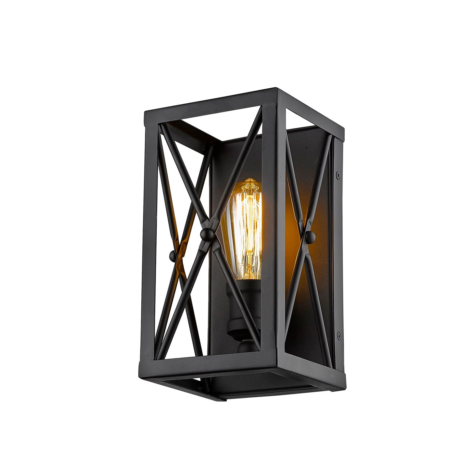 1-Light Matte Black Sconce