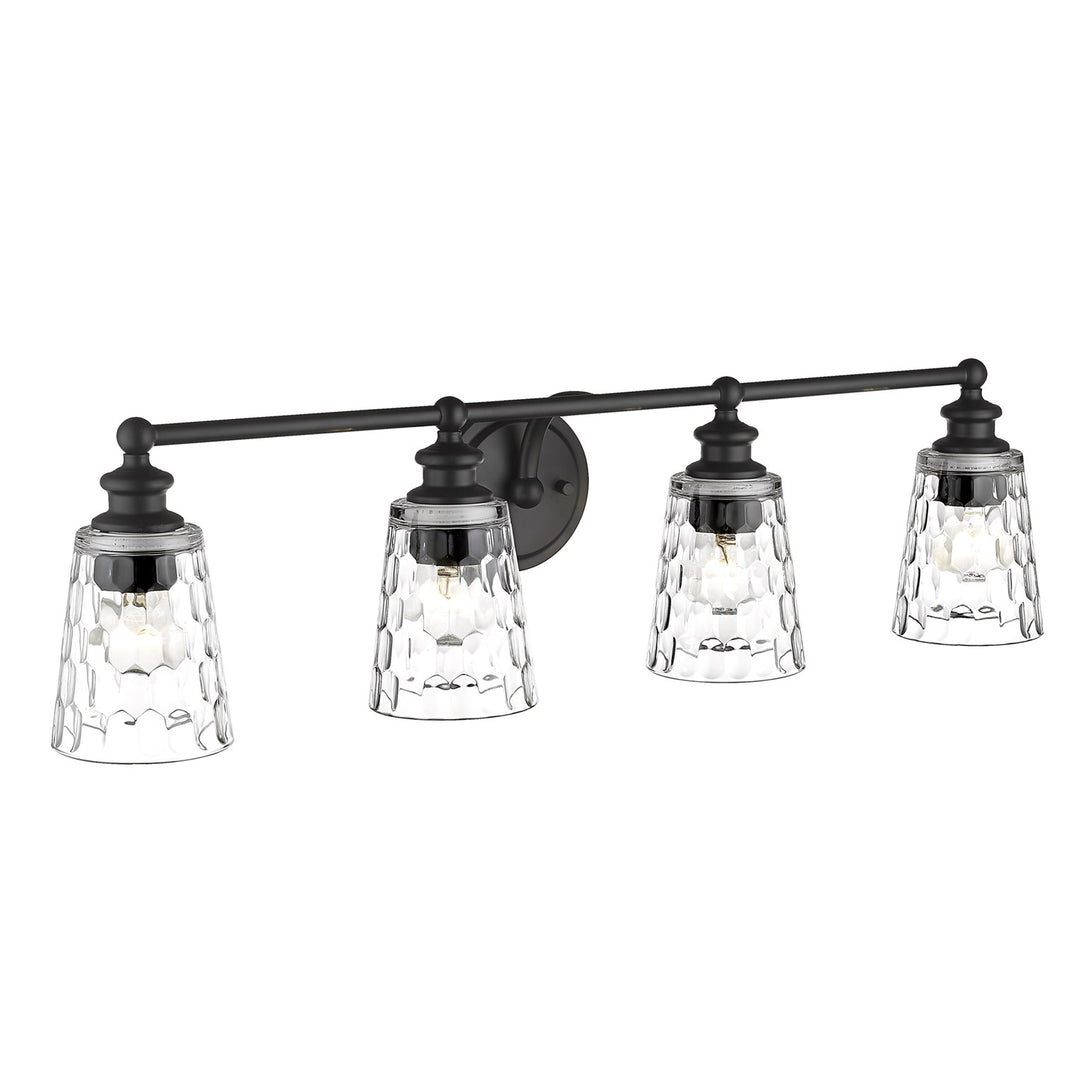 4-Light Matte Black Vanity