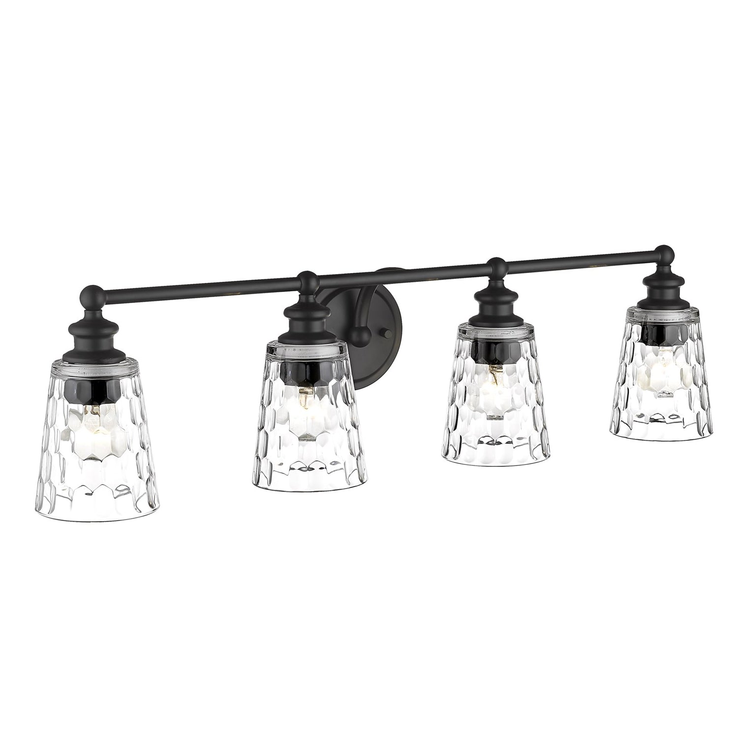 4-Light Matte Black Vanity