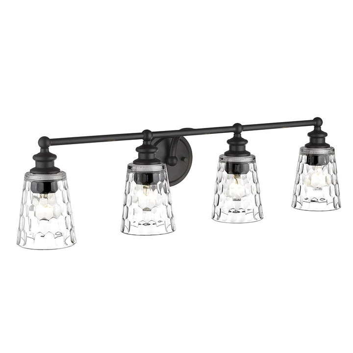 4-Light Matte Black Vanity