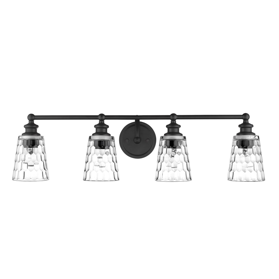 4-Light Matte Black Vanity