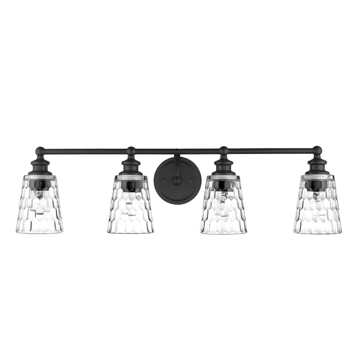 4-Light Matte Black Vanity