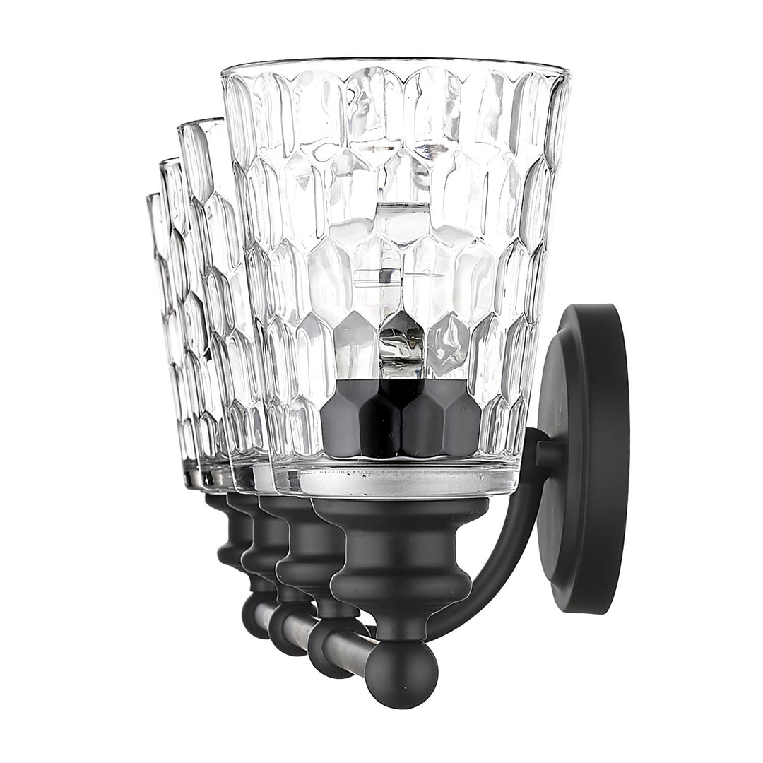 4-Light Matte Black Vanity