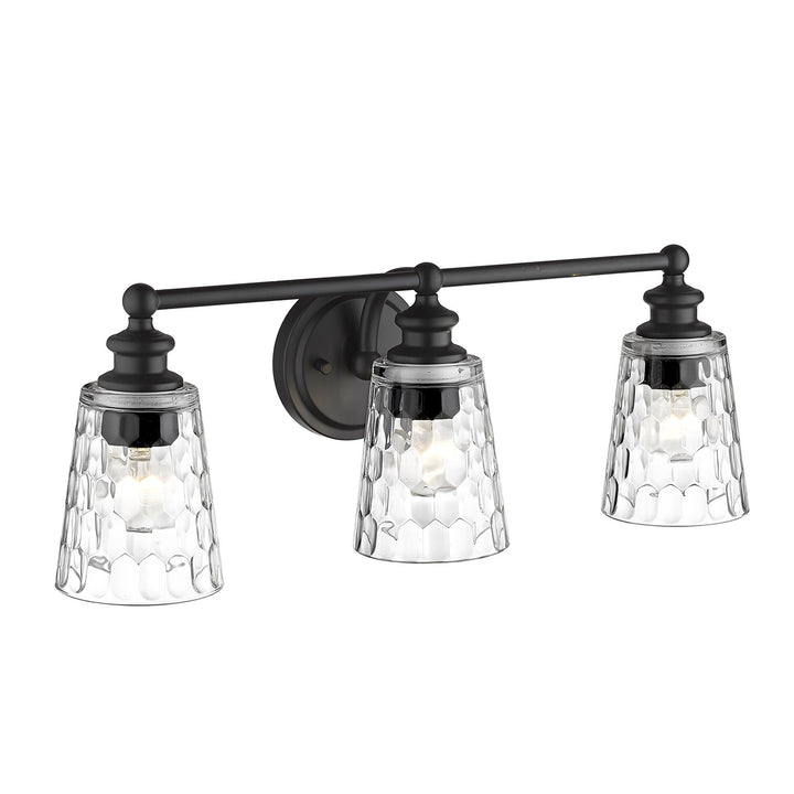 3-Light Matte Black Vanity