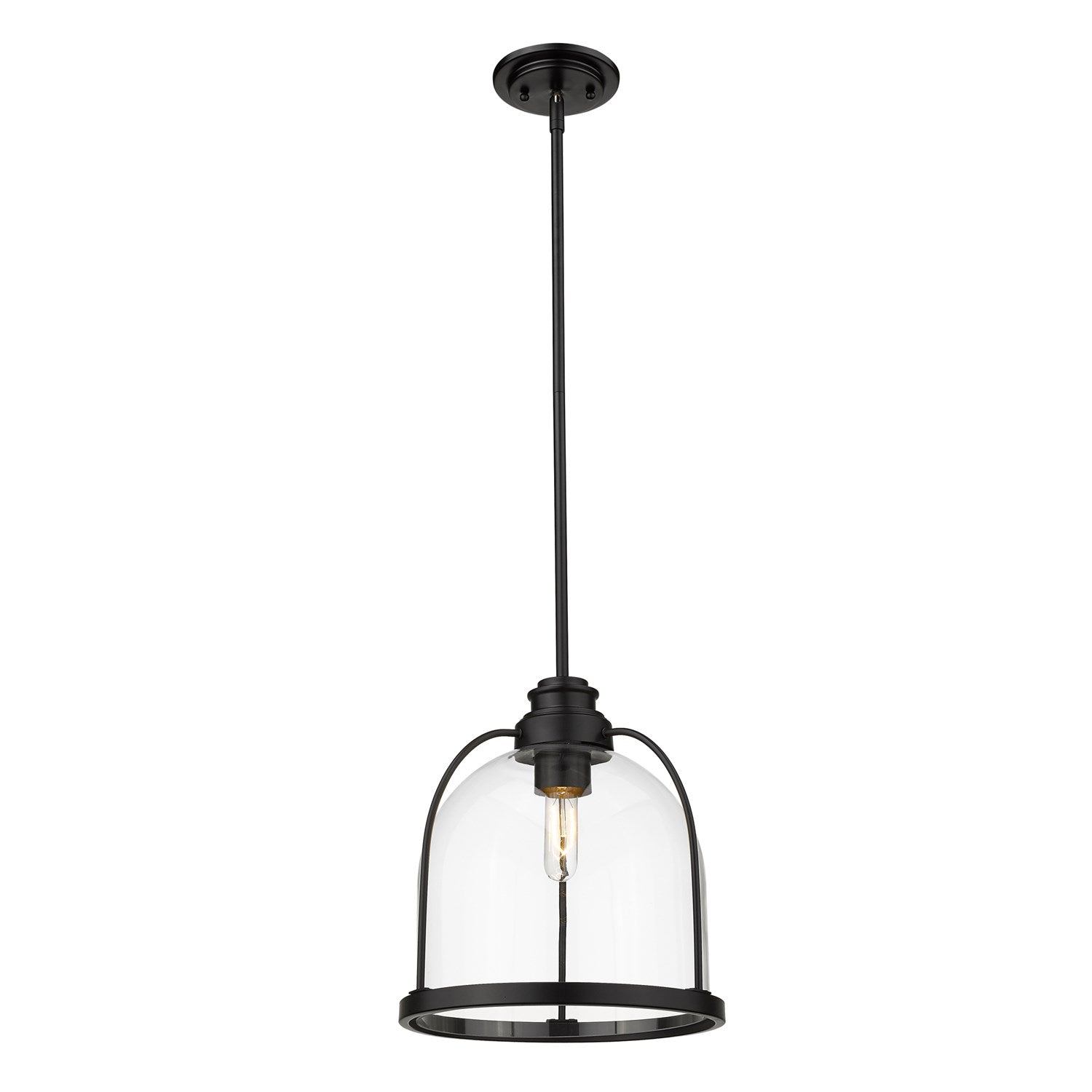 1-Light Matte Black Pendant