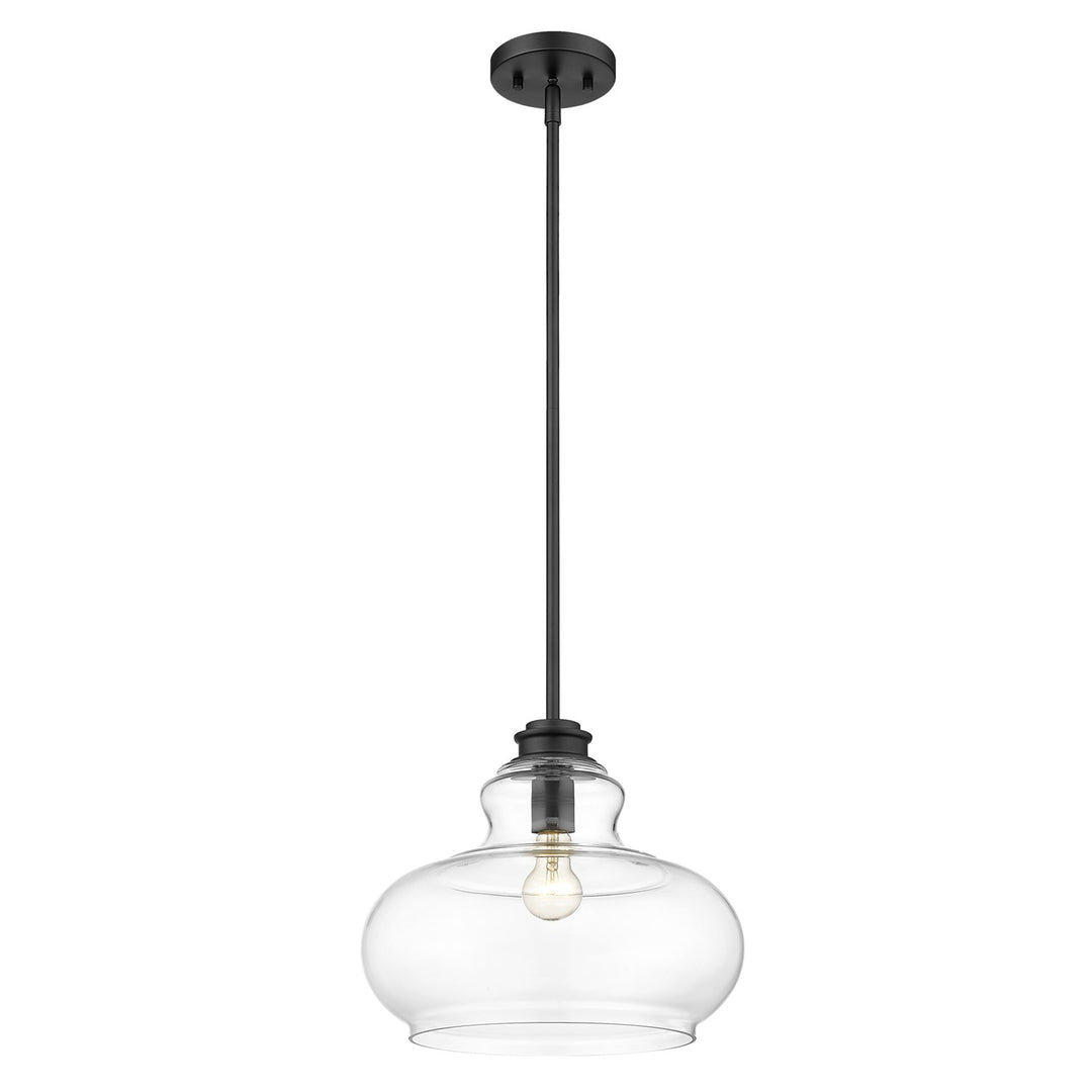 1-Light Matte Black Pendant