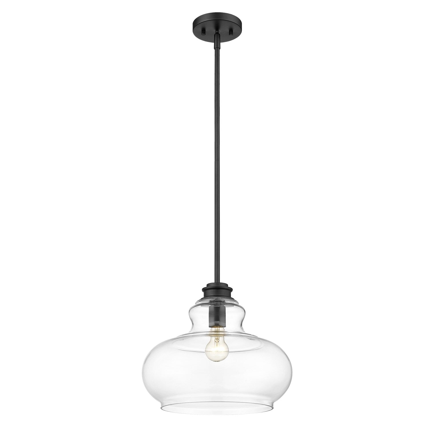 1-Light Matte Black Pendant