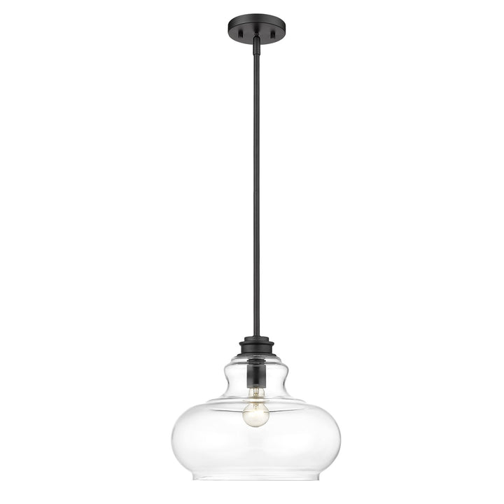 1-Light Matte Black Pendant