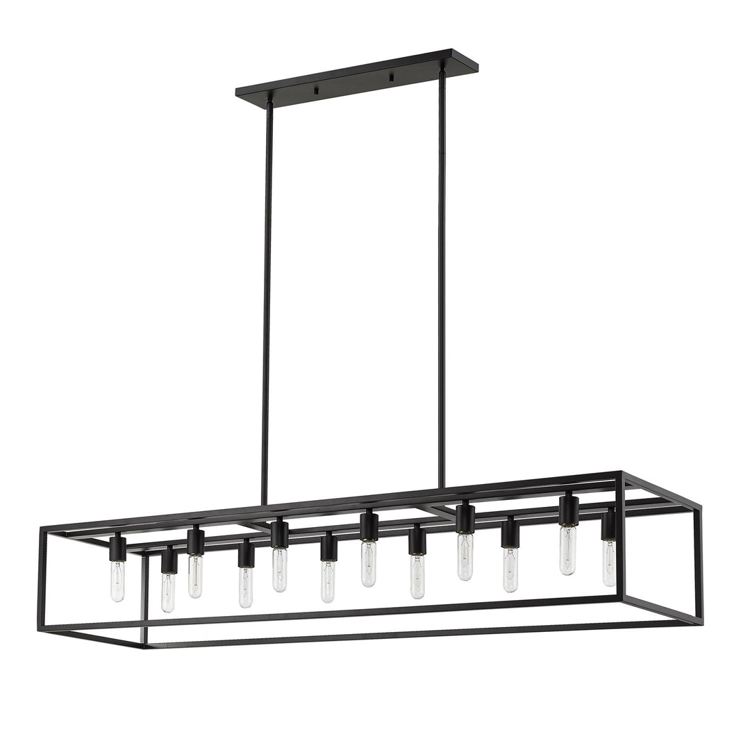 12-Light Matte Black Island Pendant