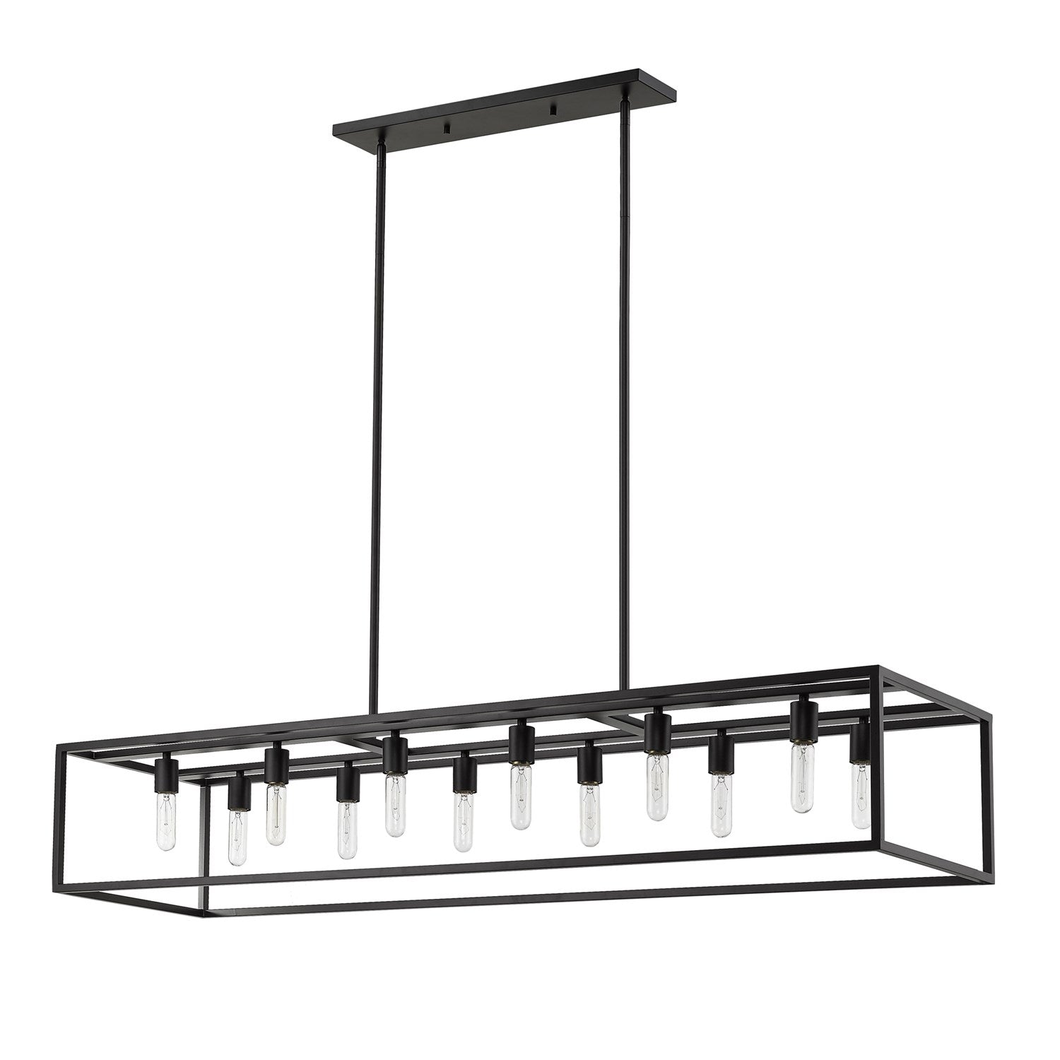 12-Light Matte Black Island Pendant