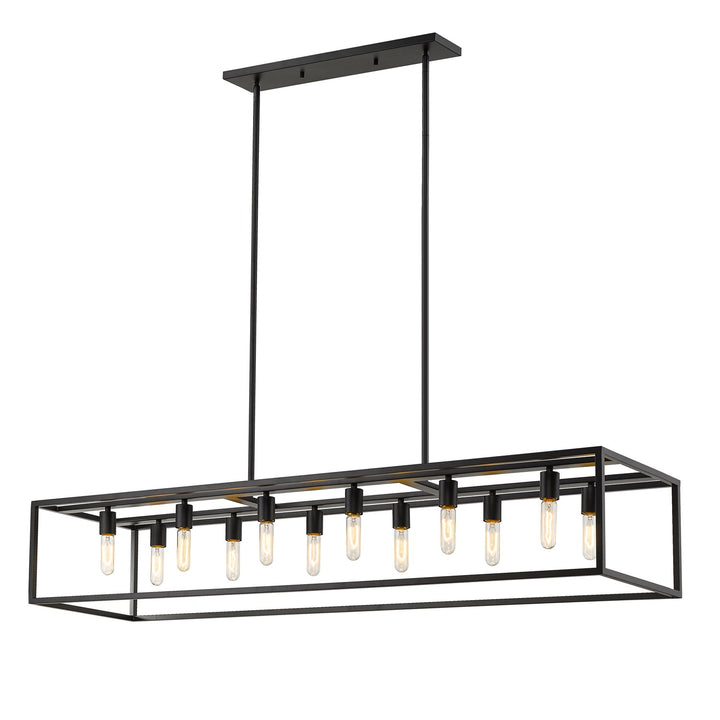 12-Light Matte Black Island Pendant