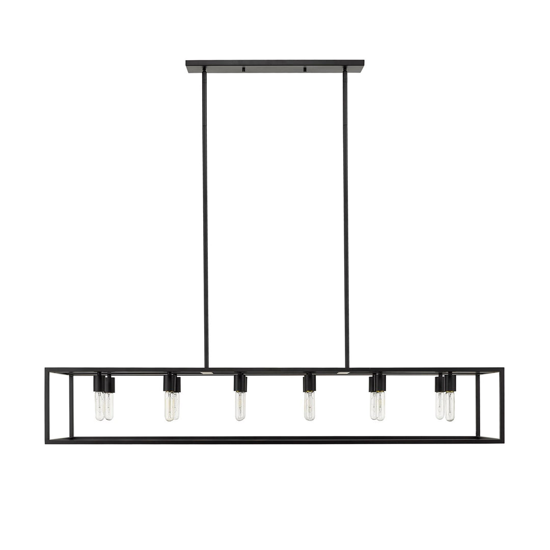 12-Light Matte Black Island Pendant
