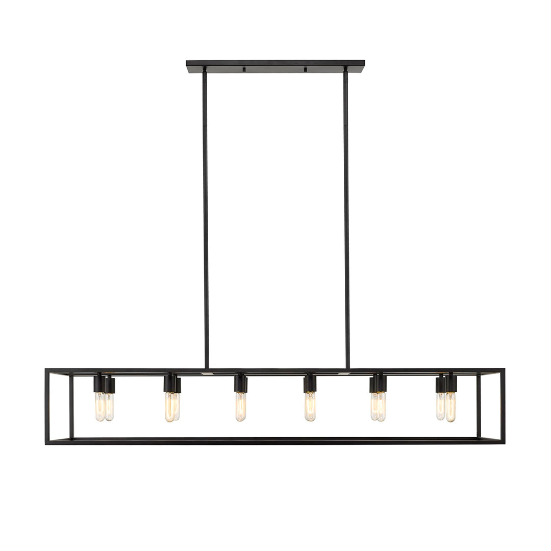 12-Light Matte Black Island Pendant