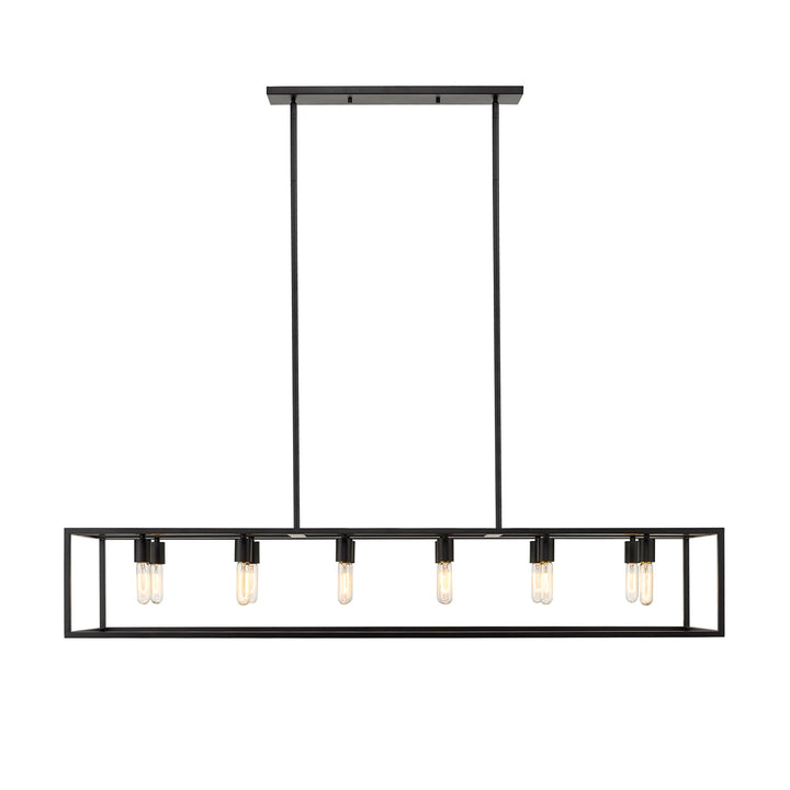 12-Light Matte Black Island Pendant