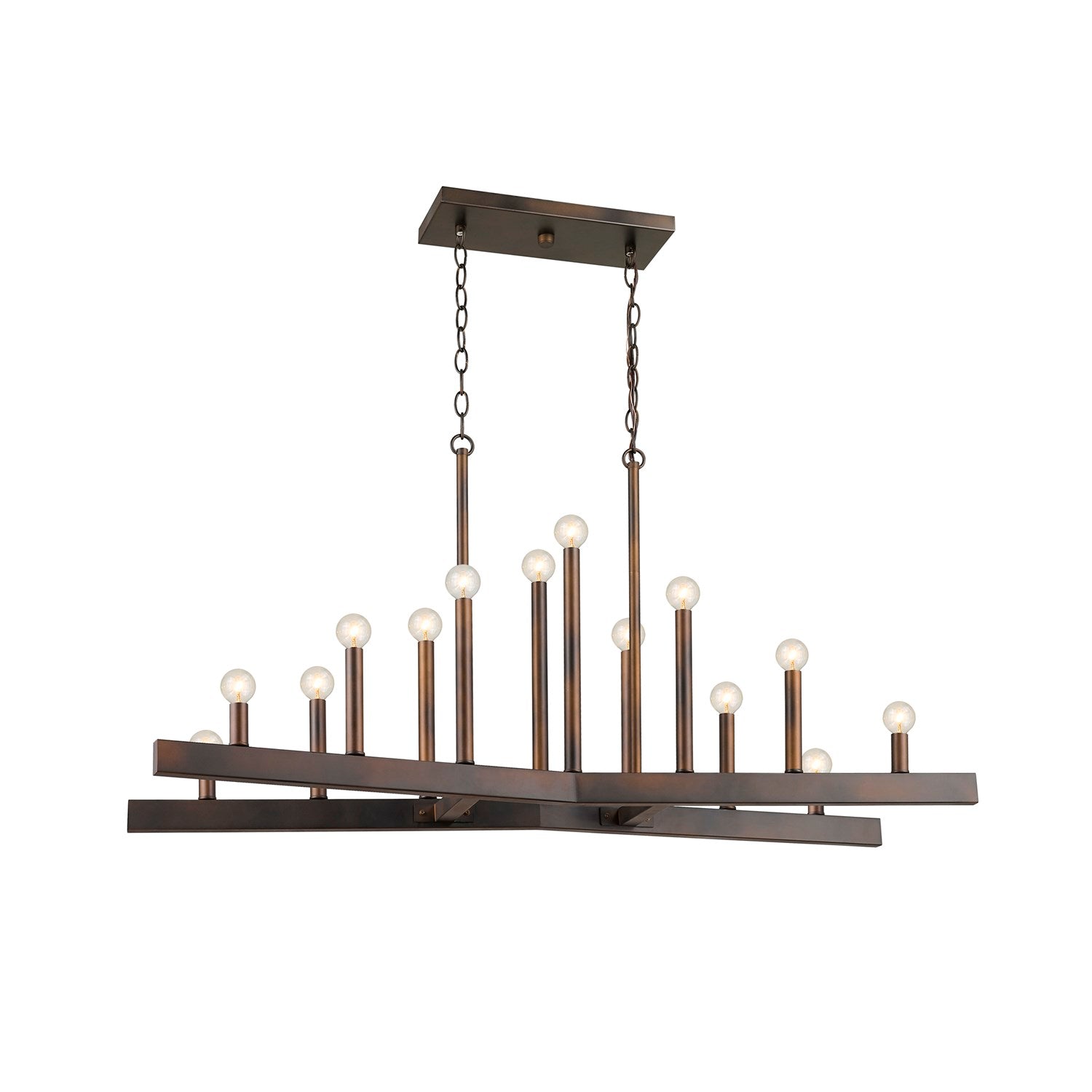14-Light Oil-Rubbed Bronze Island Pendant