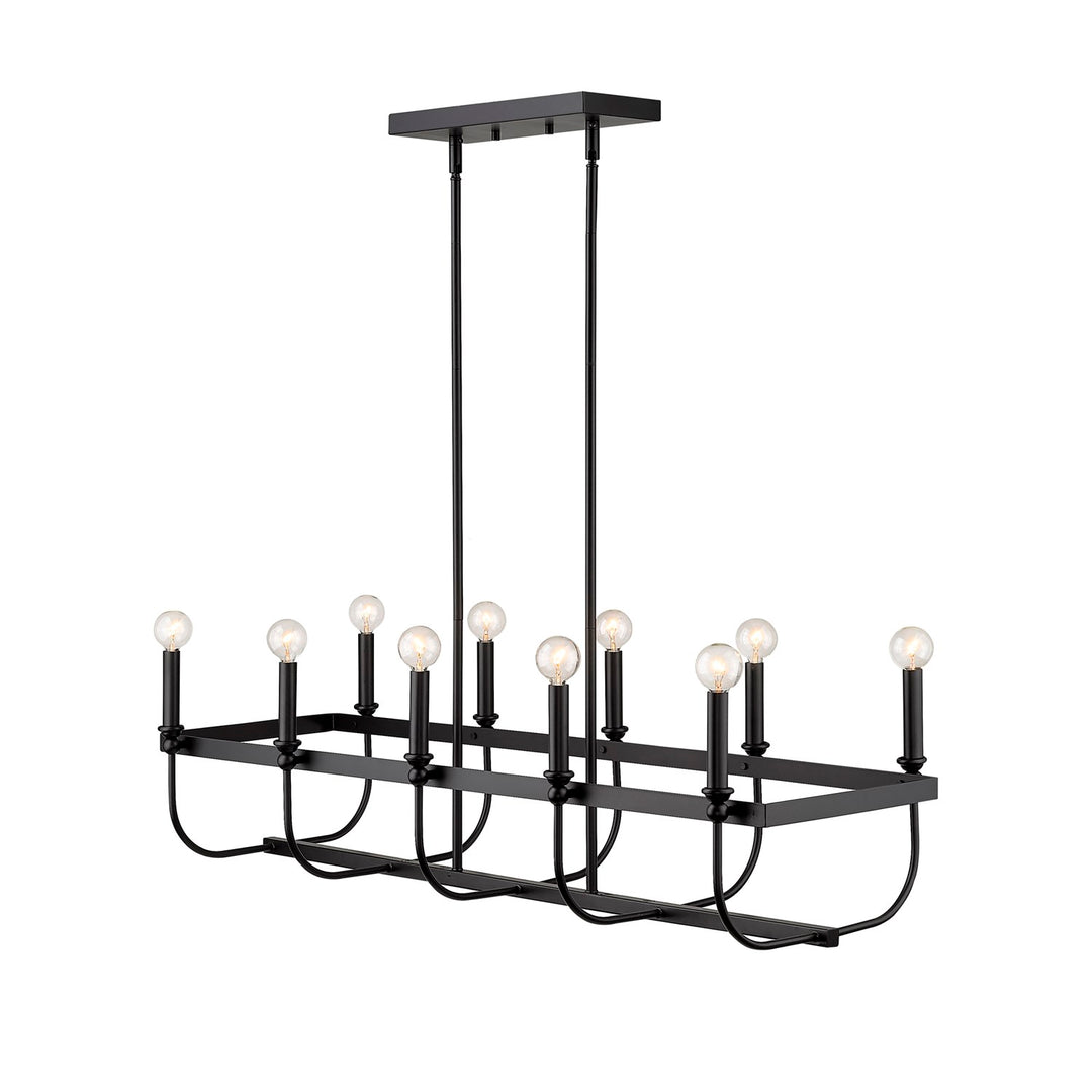 10-Light Matte Black Island Pendant