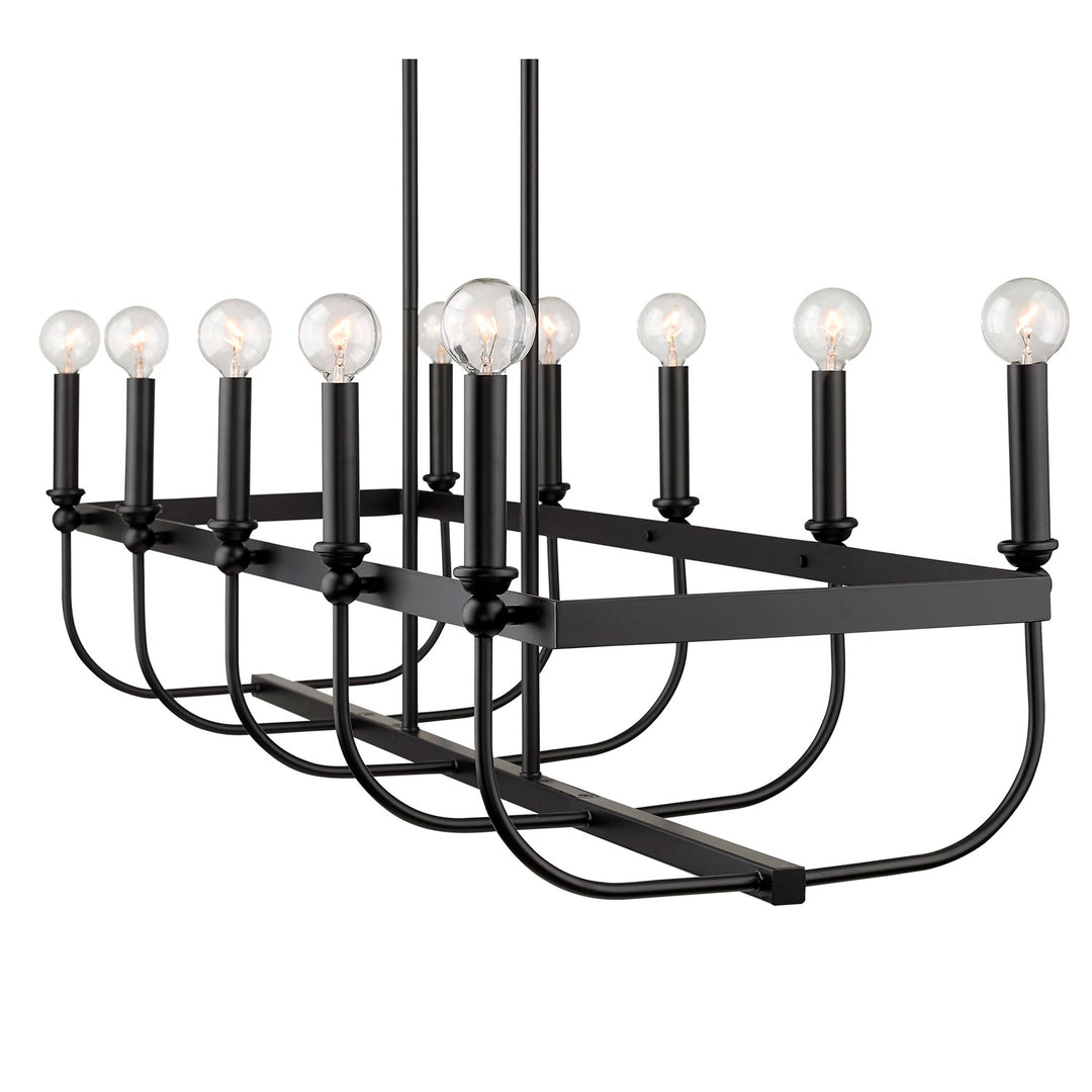 10-Light Matte Black Island Pendant