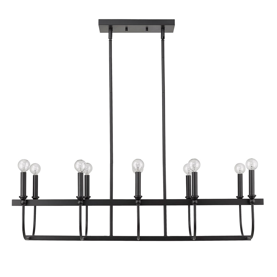 10-Light Matte Black Island Pendant