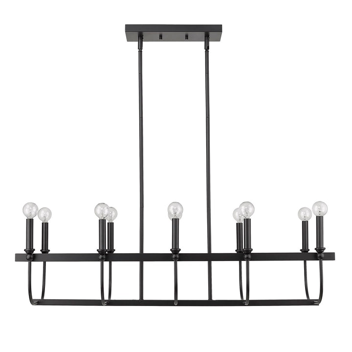 10-Light Matte Black Island Pendant