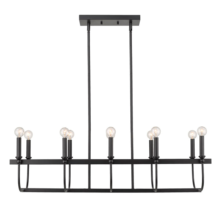 10-Light Matte Black Island Pendant