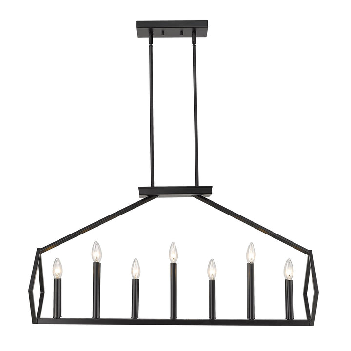 14-Light Matte Black Island Pendant