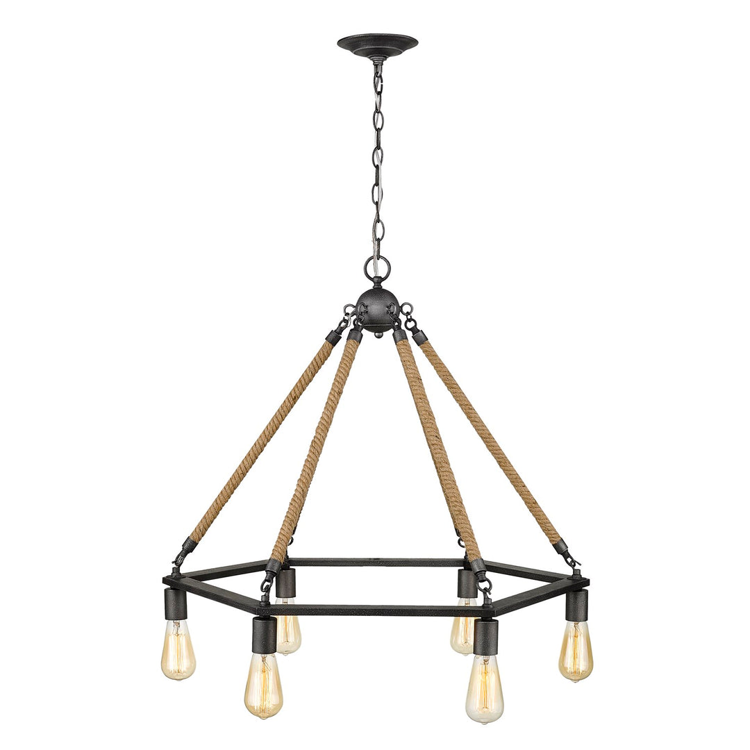 6-Light Antique Gray Wagon Wheel Chandelier by Acclaim Lighting