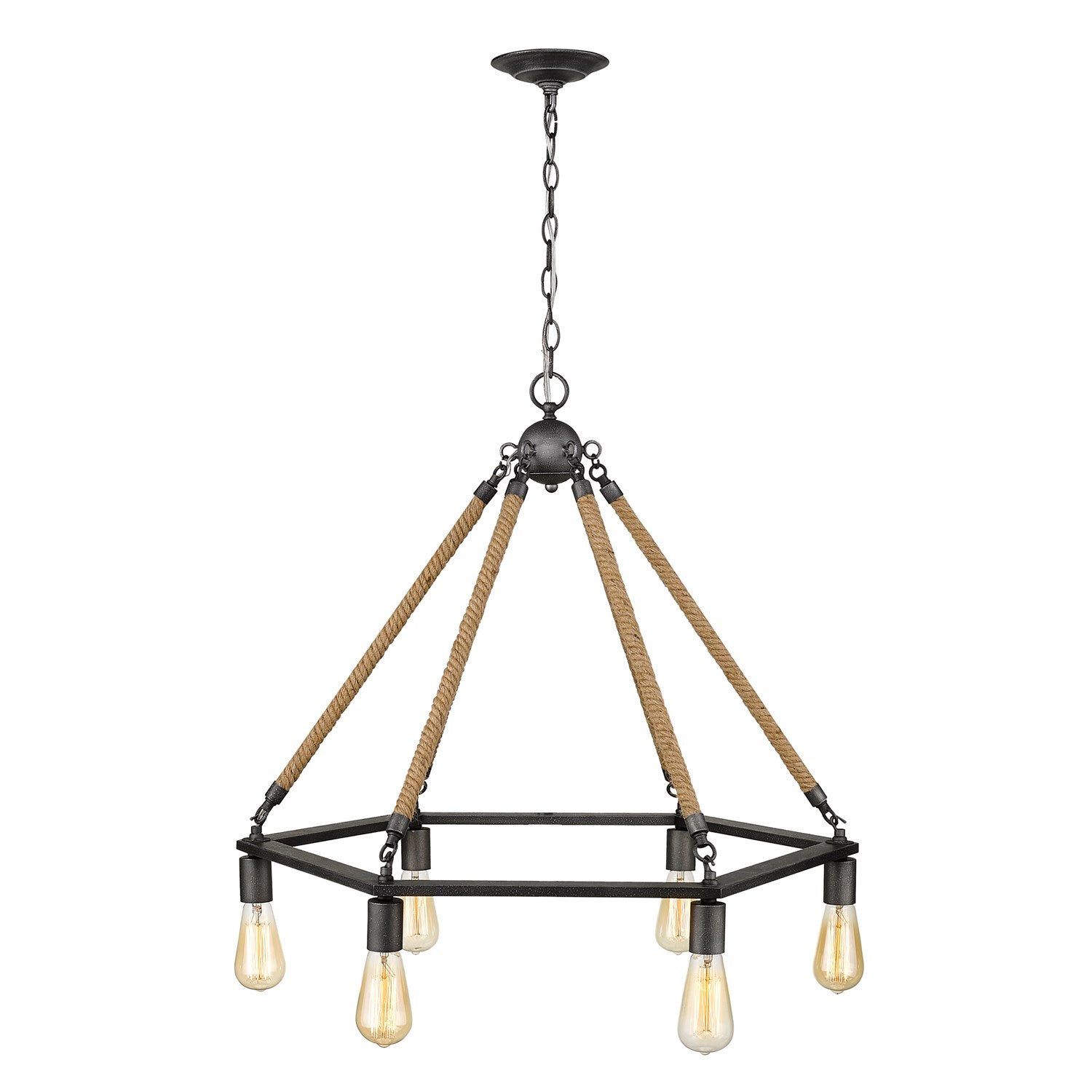 6-Light Antique Gray Wagon Wheel Chandelier by Acclaim Lighting