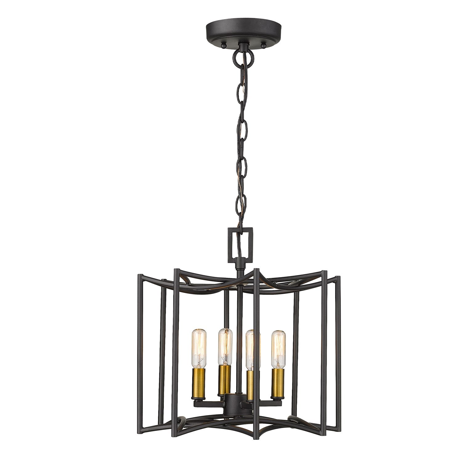 4-Light Matte Black Pendant