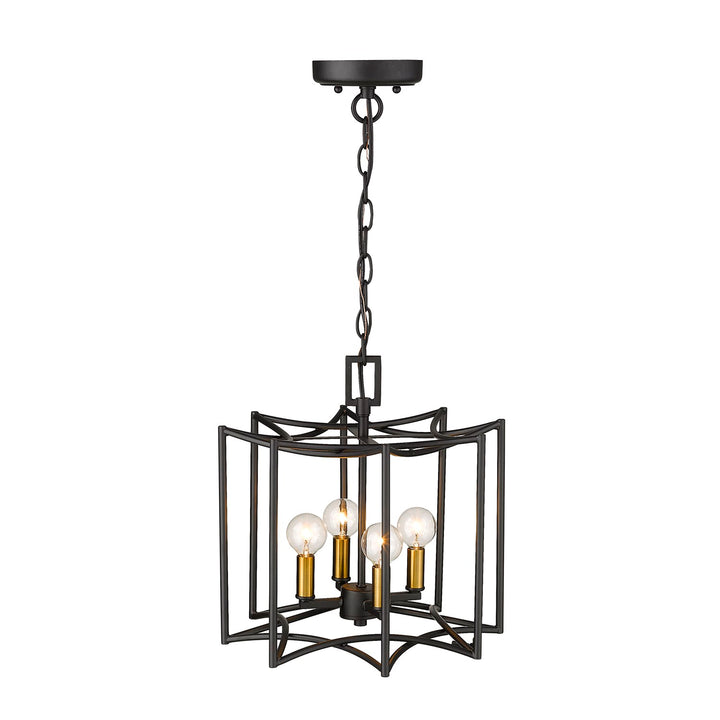 4-Light Matte Black Pendant