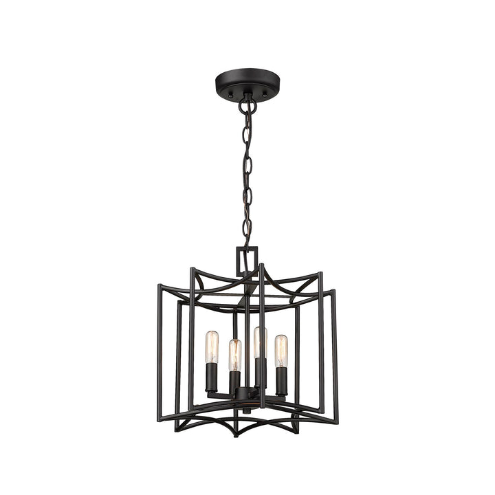 4-Light Matte Black Pendant