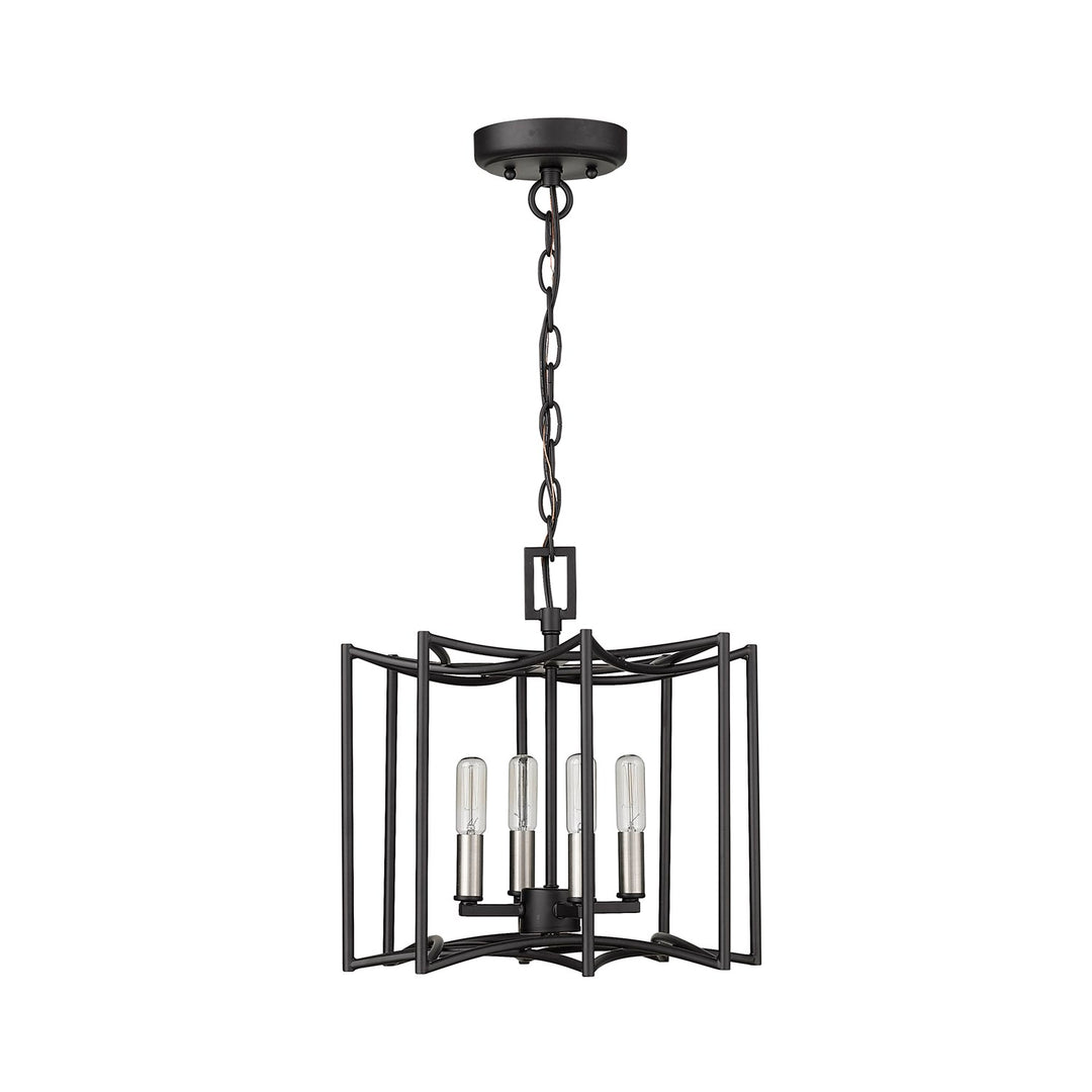 4-Light Matte Black Pendant