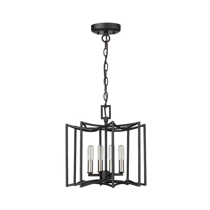 4-Light Matte Black Pendant