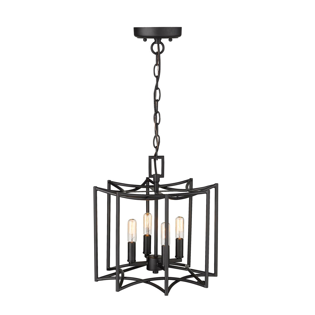 4-Light Matte Black Pendant