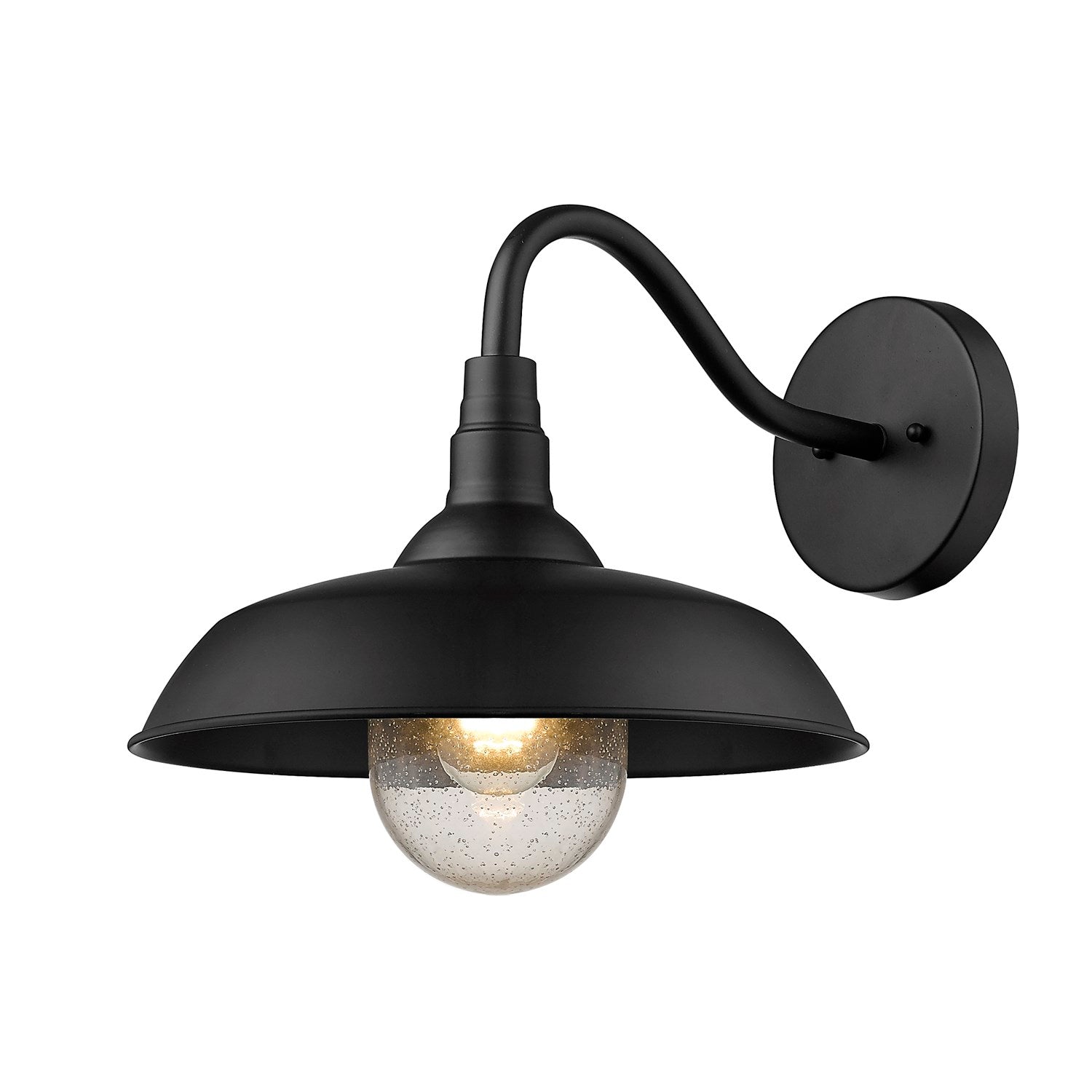 1-Light Matte Black Wall Light