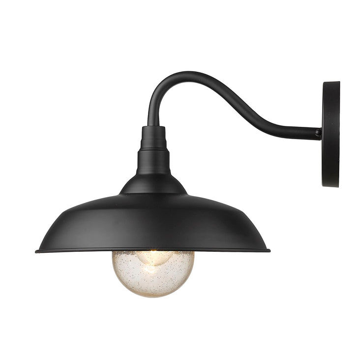 1-Light Matte Black Wall Light