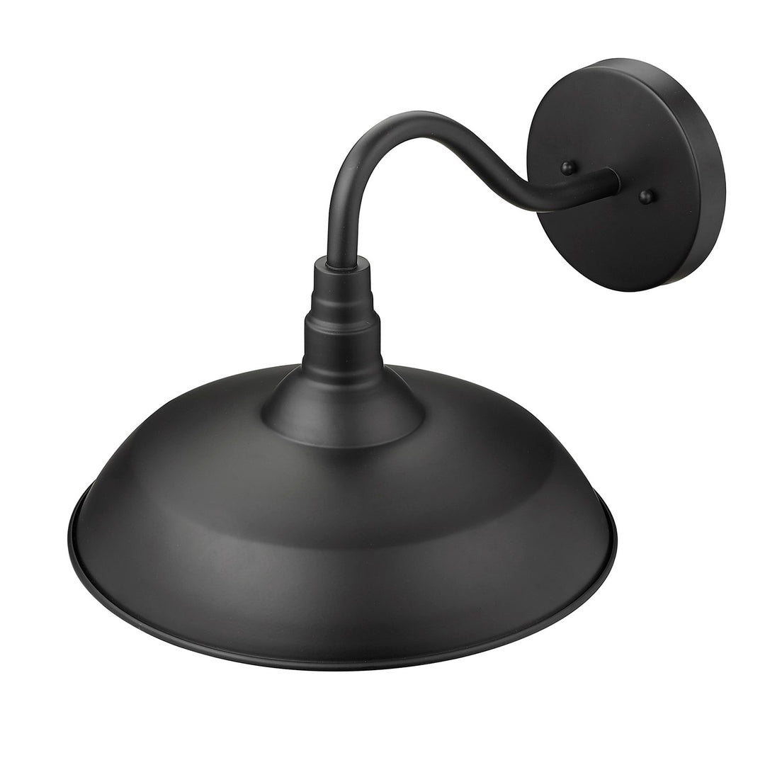 1-Light Matte Black Wall Light