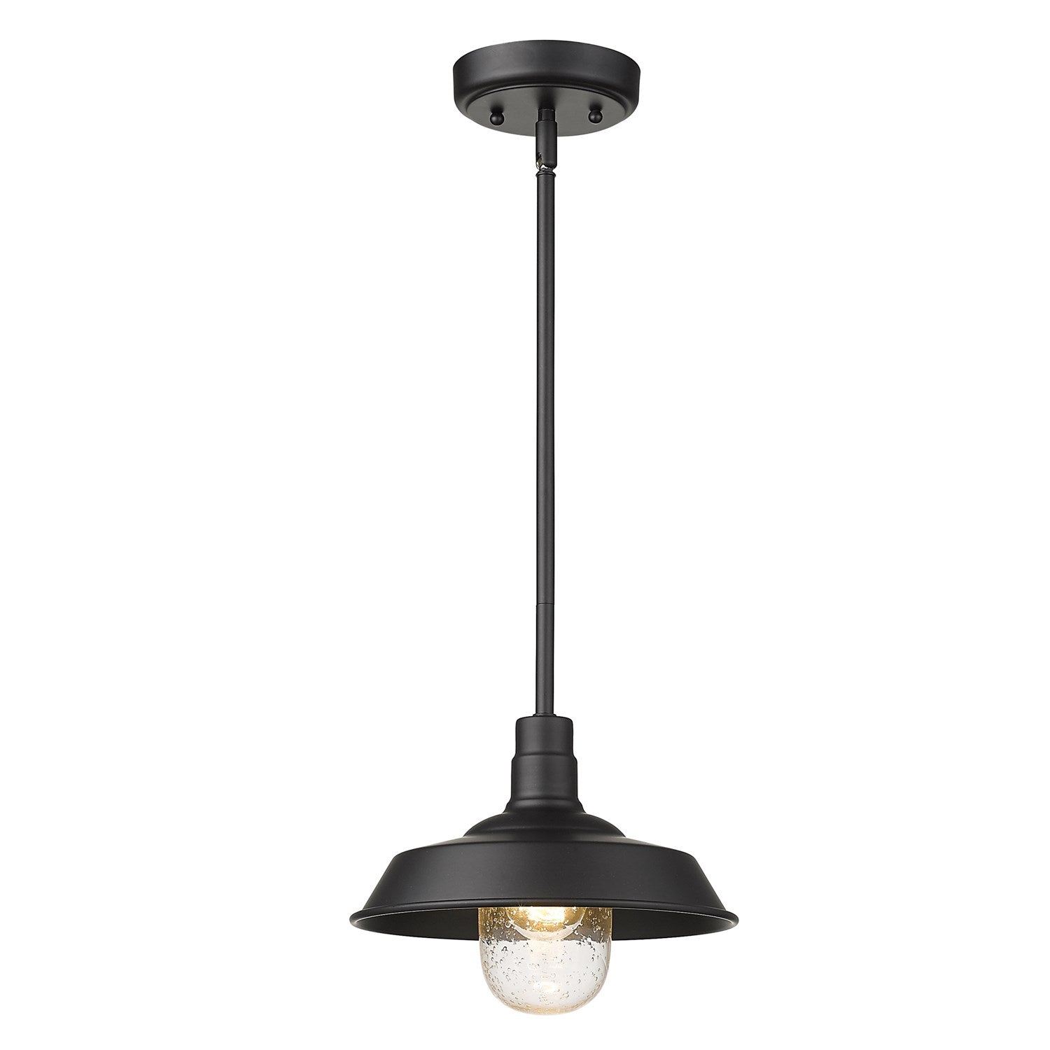 1-Light Matte Black Convertible Pendant