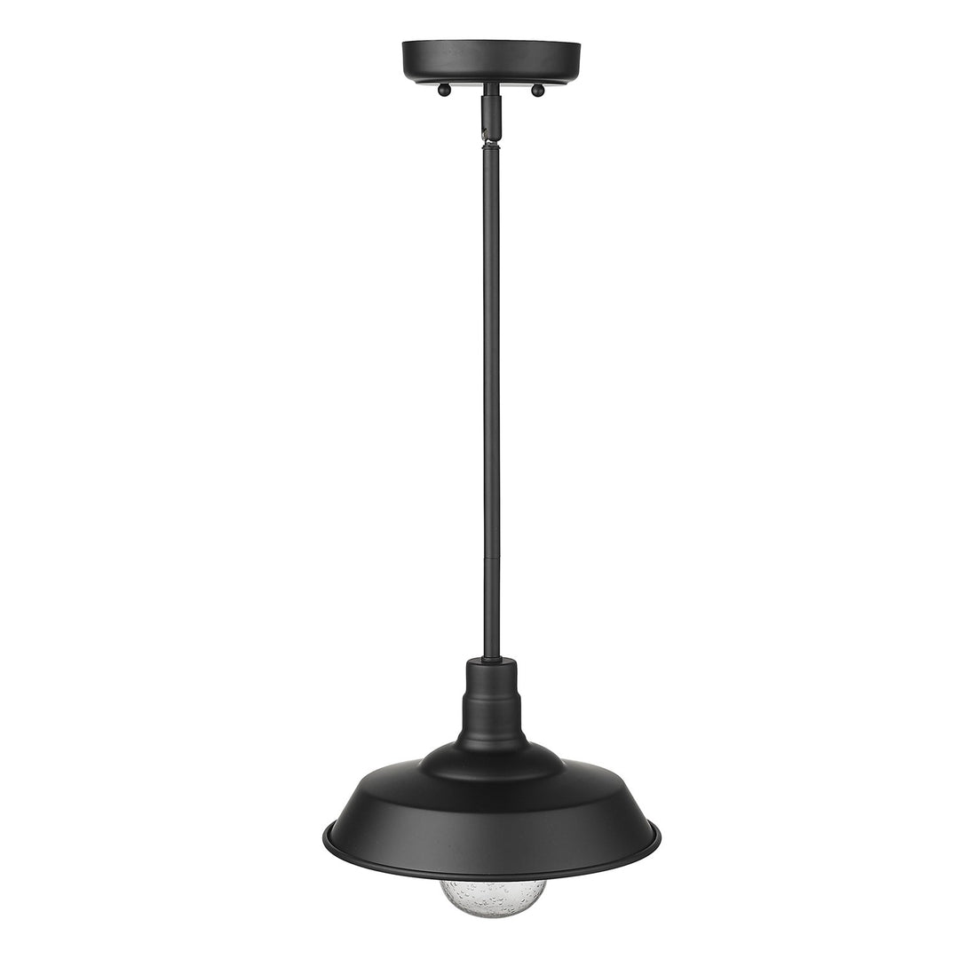 1-Light Matte Black Convertible Pendant