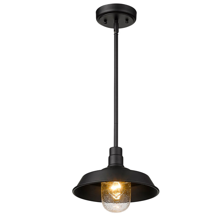 1-Light Matte Black Convertible Pendant