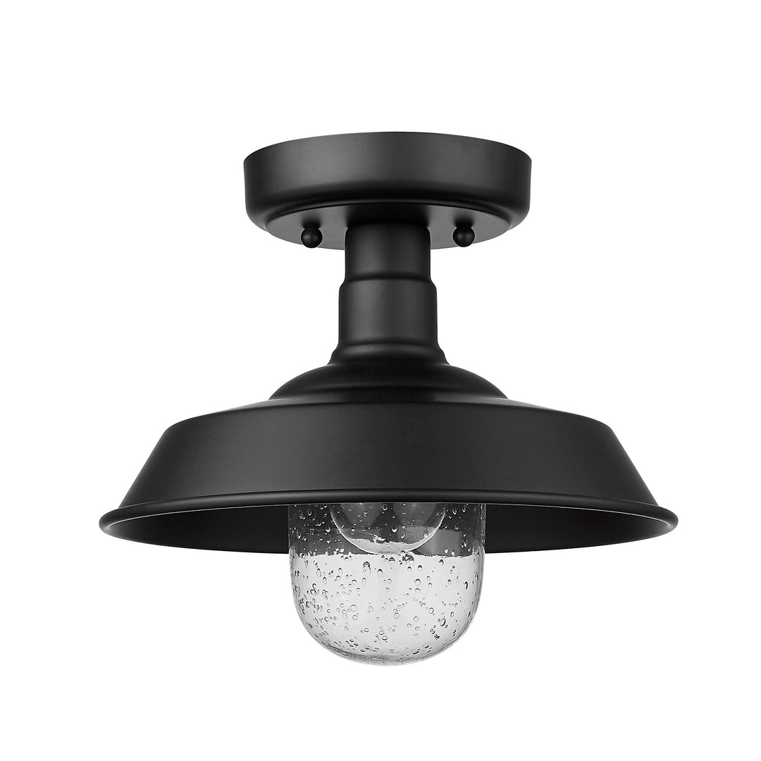 1-Light Matte Black Convertible Pendant