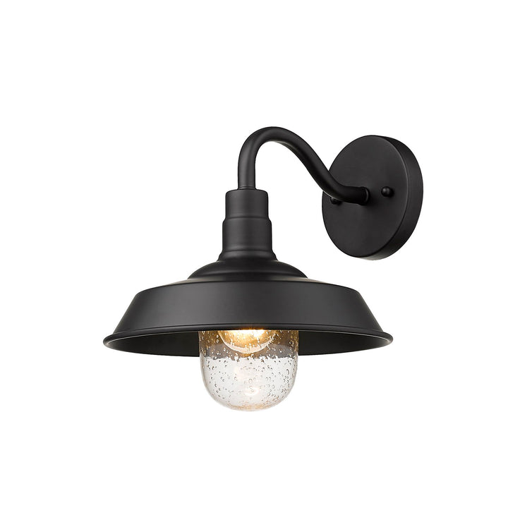 1-Light Matte Black Wall Light