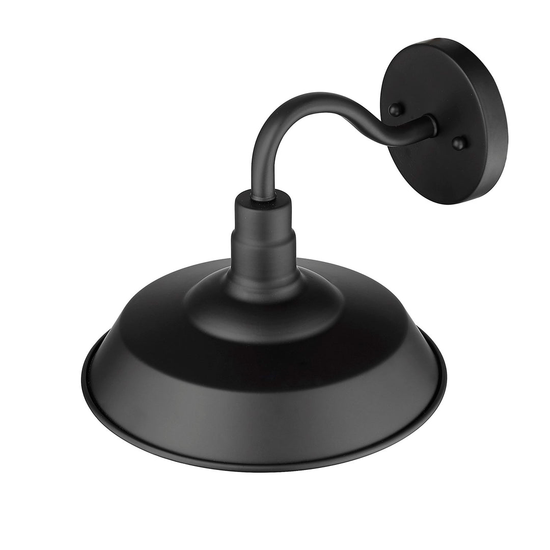 1-Light Matte Black Wall Light