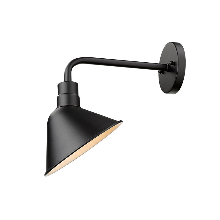 1-Light Matte Black Wall Light