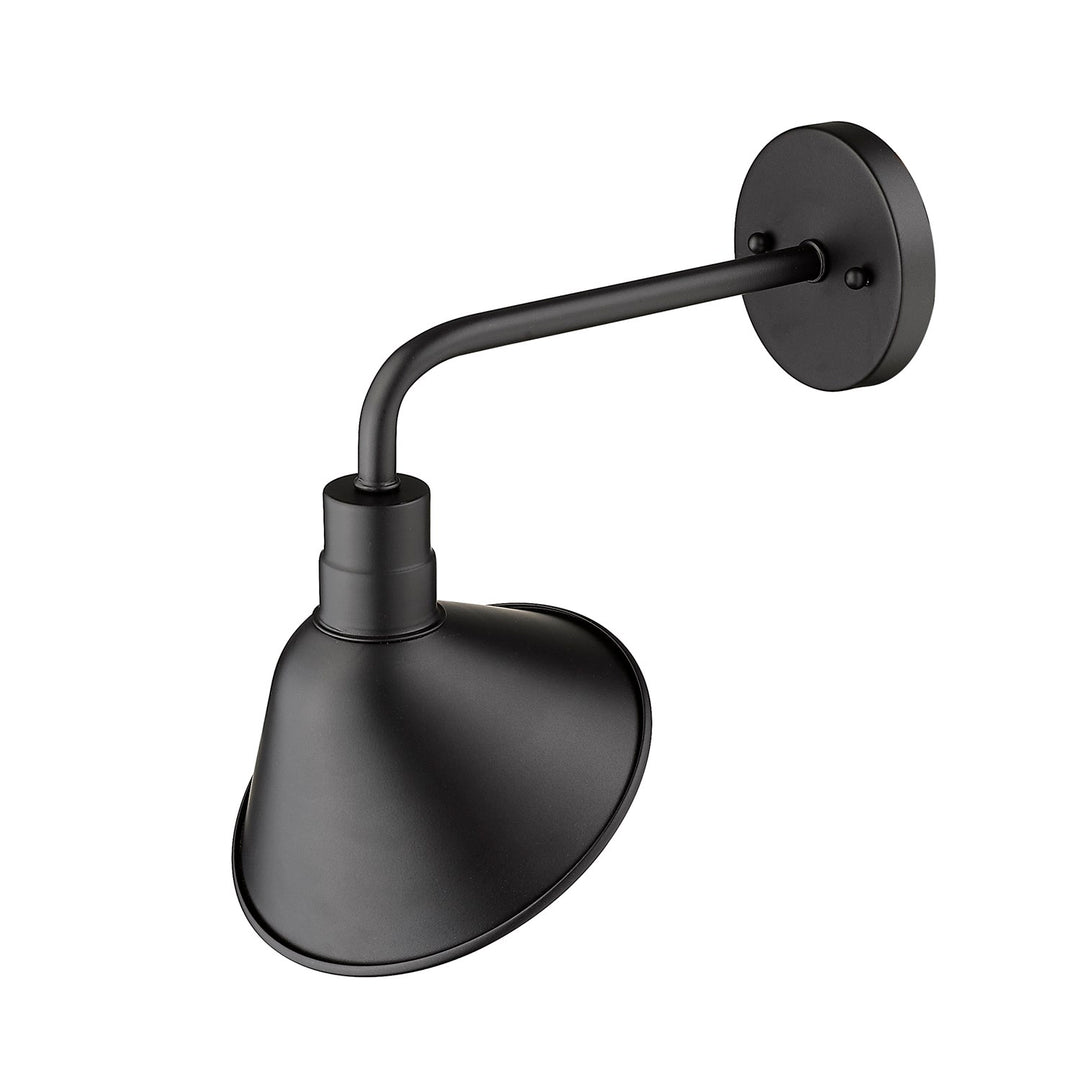 1-Light Matte Black Wall Light