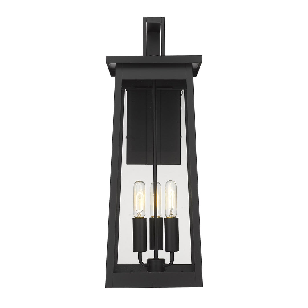 3-Light Matte Black Wall Light