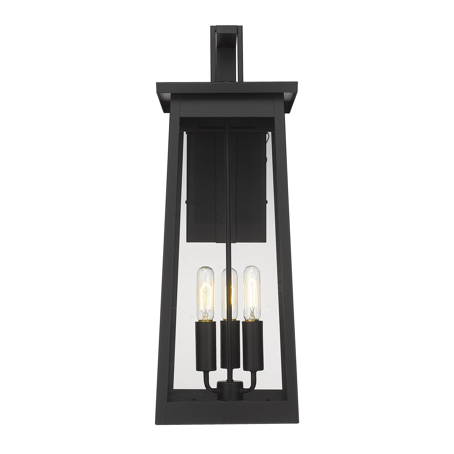 3-Light Matte Black Wall Light