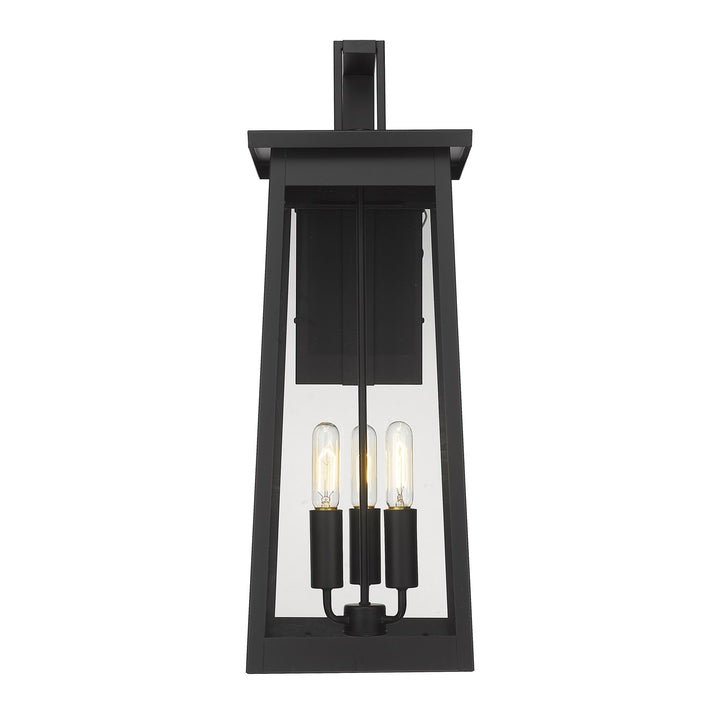 3-Light Matte Black Wall Light